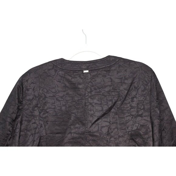 St John Full Zip Jacket Size 14 Black Jacquard Career Old Money Quiet Luxury - Picture 8 of 11